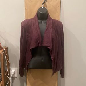 Romeo + Juliet deep purple/maroon suede-like lightweight blazer